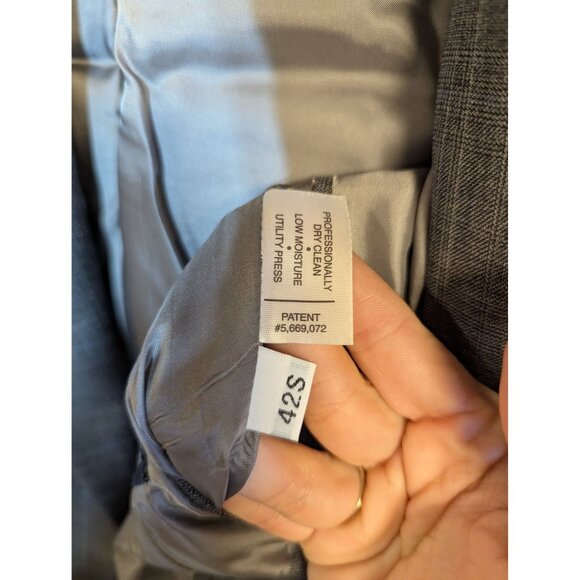 Hart Schaffner Marx 42S Gray Plaid 2-Piece Suit Wool Blend Classic Fit Mens Blaz - Picture 5 of 12